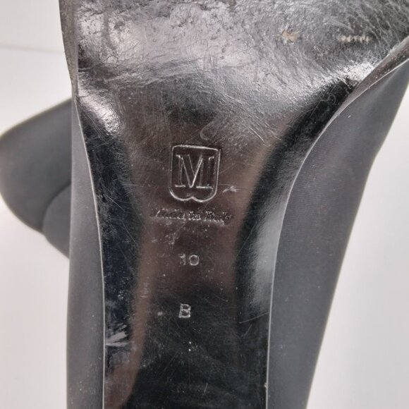 Bruno Magli Black Block Heel Fabric Slip On Pumps Size 10B - Picture 14 of 14